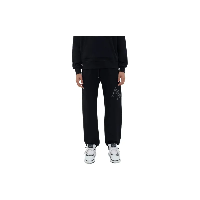 AMIRI Staggered Sweatpant Casual Pants Men's Black-1