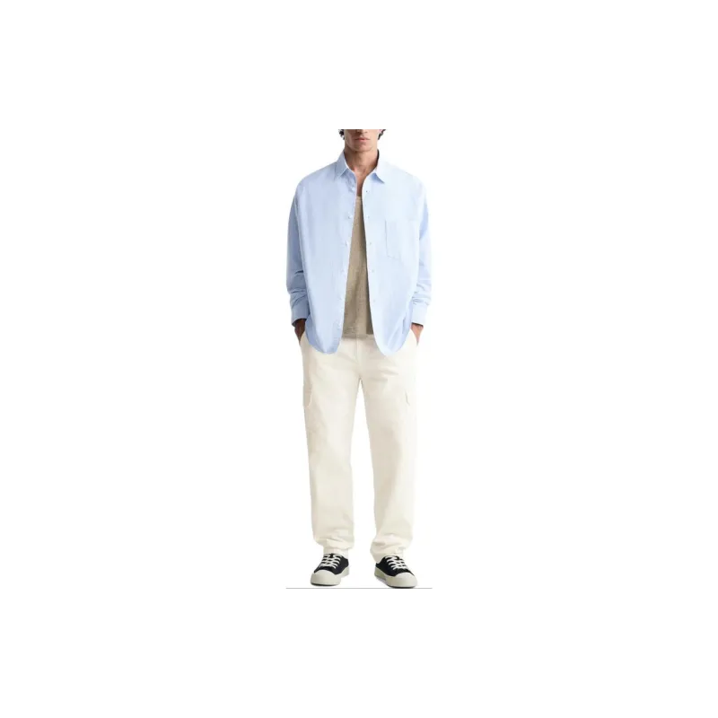 ZARA Cargo Pants Men White-2
