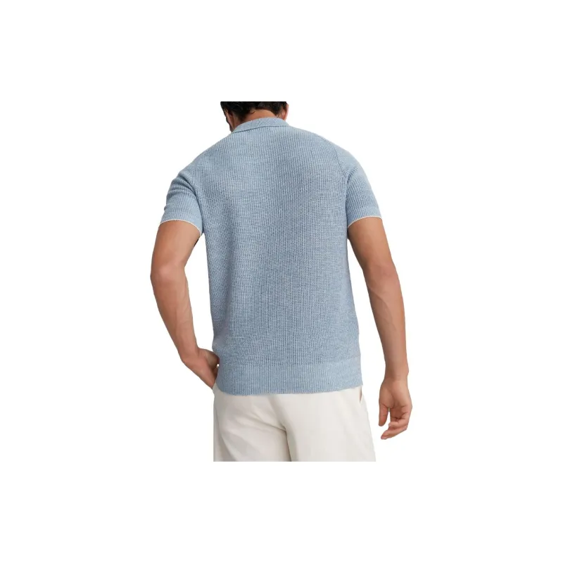 Brunello Cucinelli Mélange Ribbed knit Polo Shirt-2