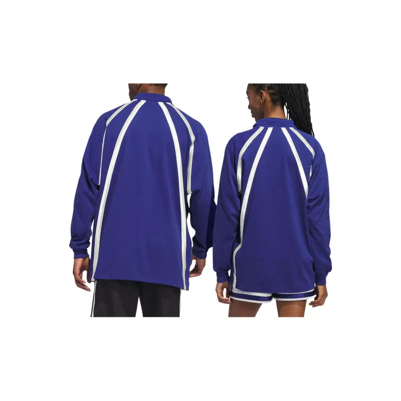 Adidas Originals RUGBY LONG SLEEVE POLO SHIRT Polo Shirt Unisex Victory Blue-4