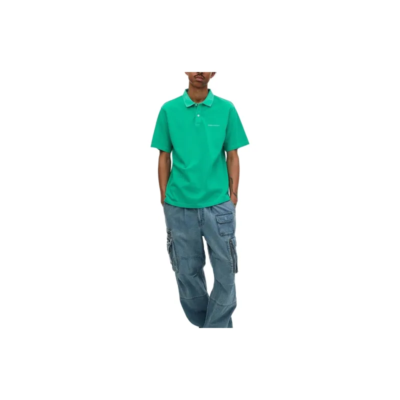 Thisisneverthat SS24 T Logo S/S Jersey Polo Shirt Unisex Green-2