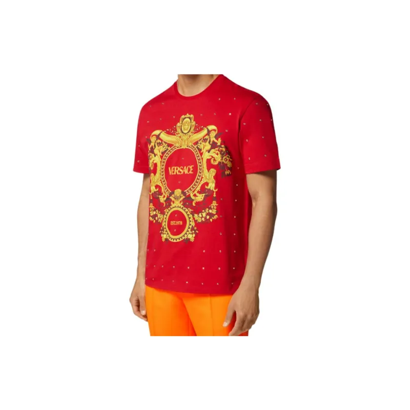 VERSACE BAROQUE T-Shirt Men's Red-1