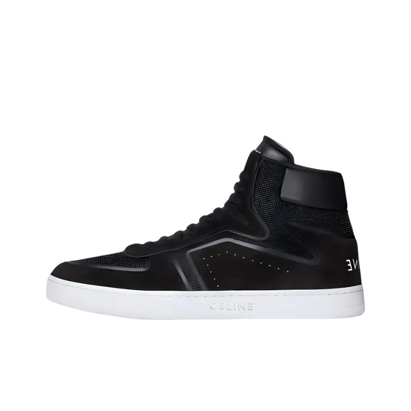 CELINE Mid Top Stylish Skateboarding Shoes Men's Black-0