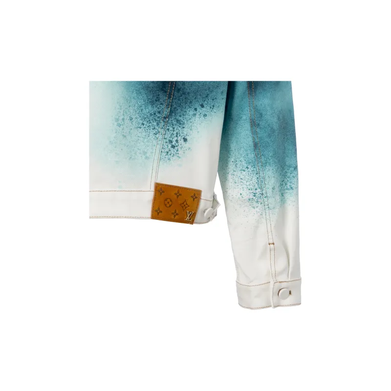 LOUIS VUITTON Pre Owned 20's Spray paint Denim Jacket-6
