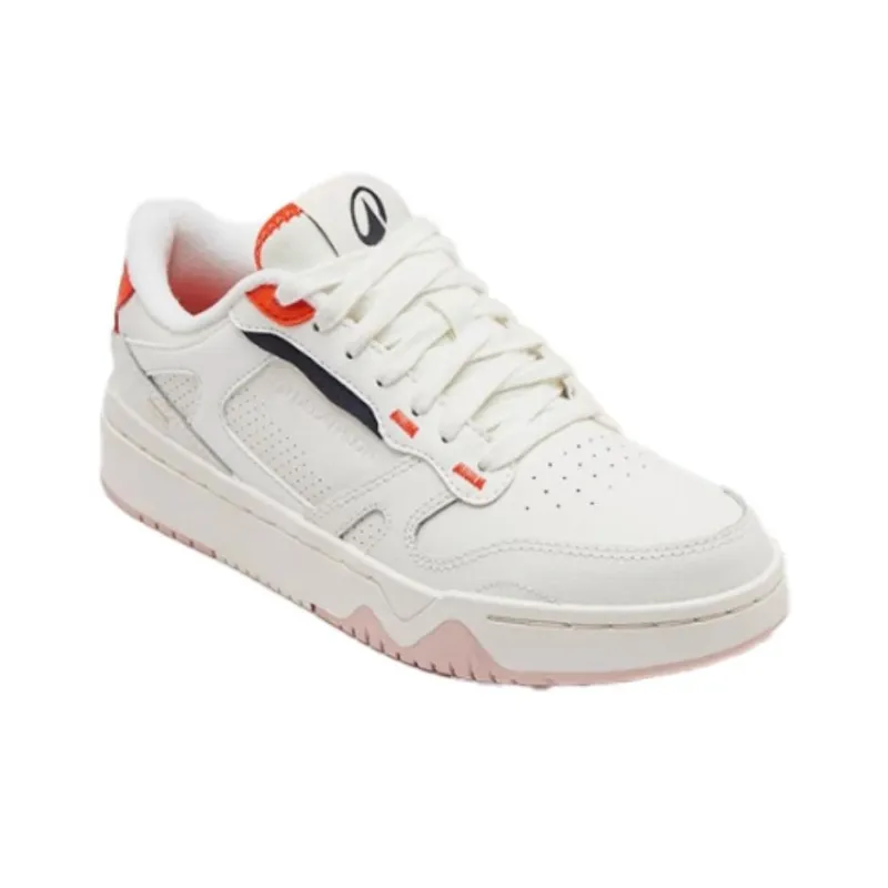 DECATHLON Slip Resistant Breathable Low Top Skateboard Shoes Women's White Orange-1