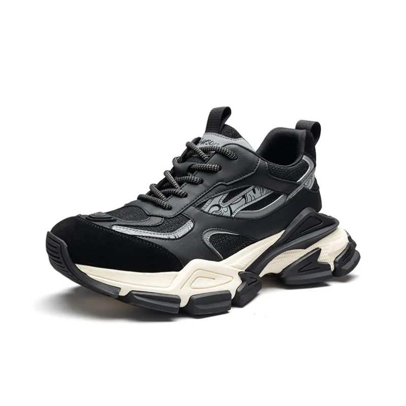 HARSON Abrasion Resistant Height Increasing Low Top Chunky Sneakers Men's-7