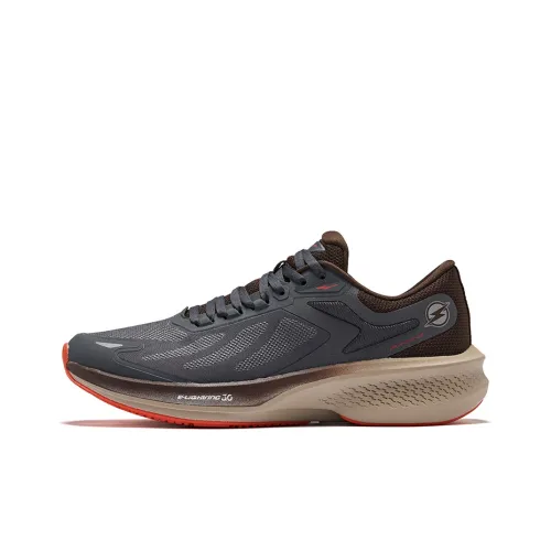 Erke Lightning 3.0 Running Shoes Men Low-Top Carbon Gray Deep Rosewood