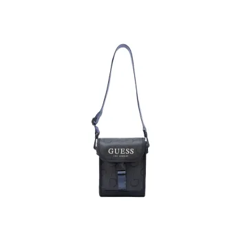 GUESS Synthetic Leather Shoulder Bag Unisex Carbon Gray