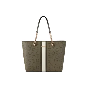 GUESS Coated Canvas Tote Bag Shopping Bag Handbag Women's Green
