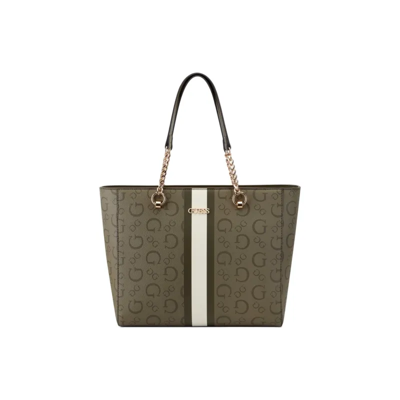 GUESS Coated Canvas Tote Bag Shopping Bag Handbag Women's Green-0