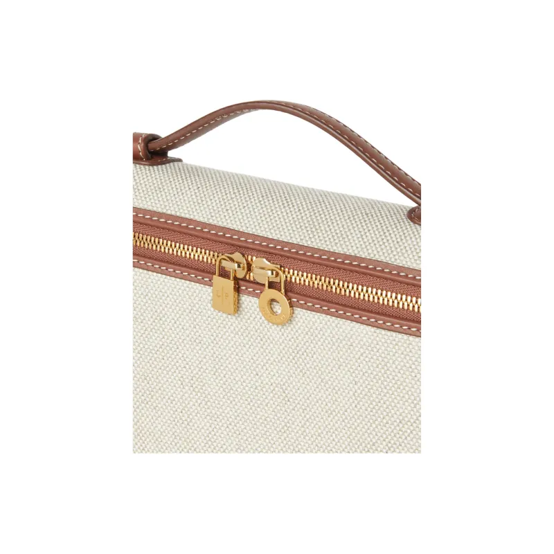 Loro Piana ExtraPocket Cotton Shoulder Bag, Crossbody Bag, Handbag Regular Women's Natural & Caramel & Sun Gold-6