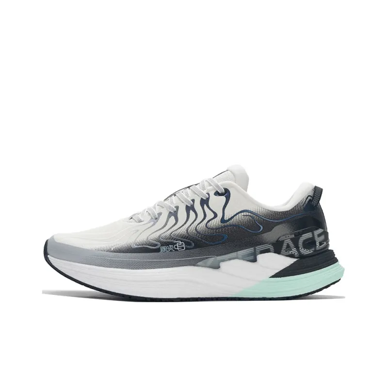 XTEP Cushioning Breathable Lightweight Low Top Running Shoes Men's White Gray Black-0