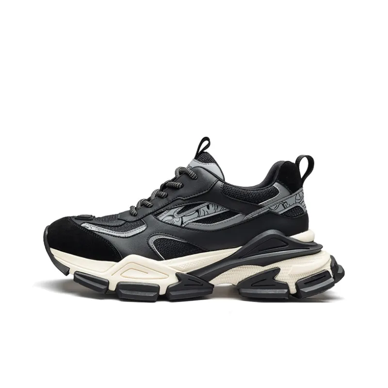 HARSON Abrasion Resistant Height Increasing Low Top Chunky Sneakers Men's-6