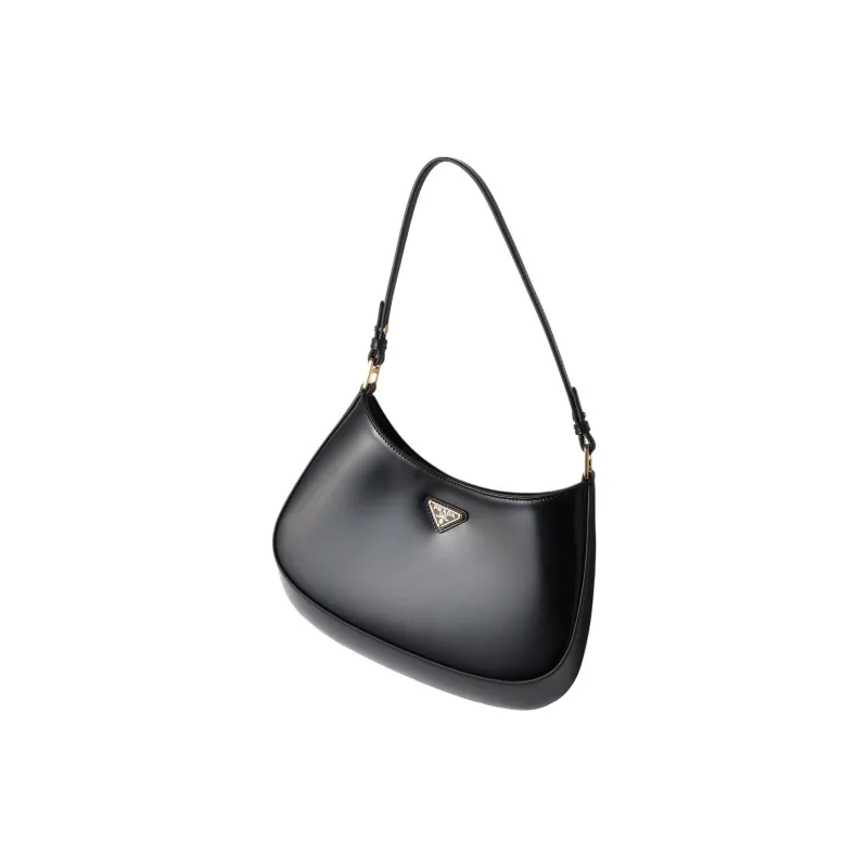PRADA Cleo Leather Crossbody Bag, Shoulder Bag Women's Black-4
