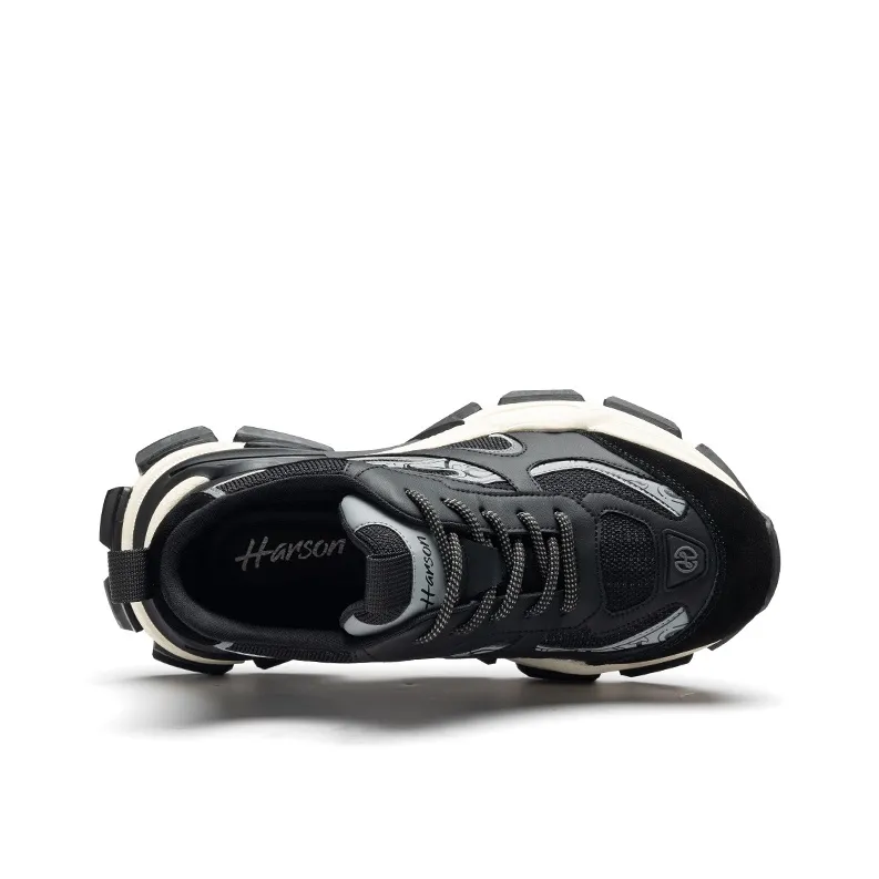 HARSON Abrasion Resistant Height Increasing Low Top Chunky Sneakers Men's-9