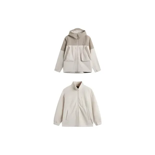 LINING Sports Trend Series Trench Coats Men Oatmeal Gray