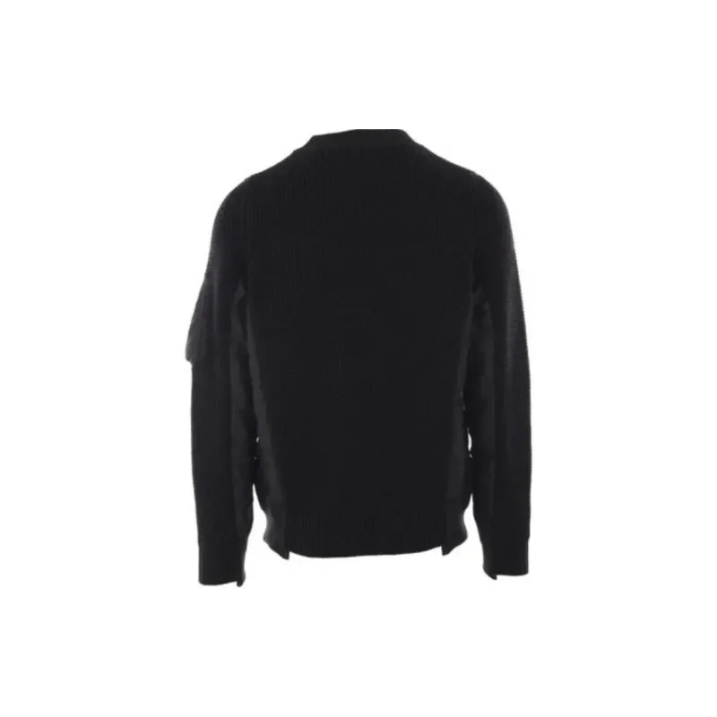 Sacai Panelled Crewneck Knit Sweater-1