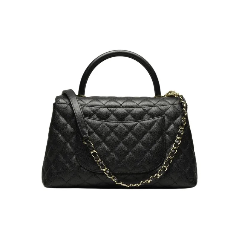 CHANEL Caviar Calfskin Shoulder Bag, Crossbody Bag, Handbag Medium Size Women's Black-3