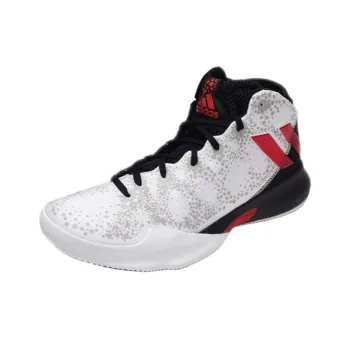 Adidas Crazy Heat Anti-Slip Wear-Resistant High-Top Basketball Shoes Men's White Red
