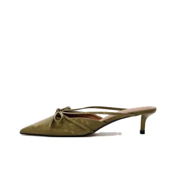 ZARA Wrap-toe Slippers Women's Green