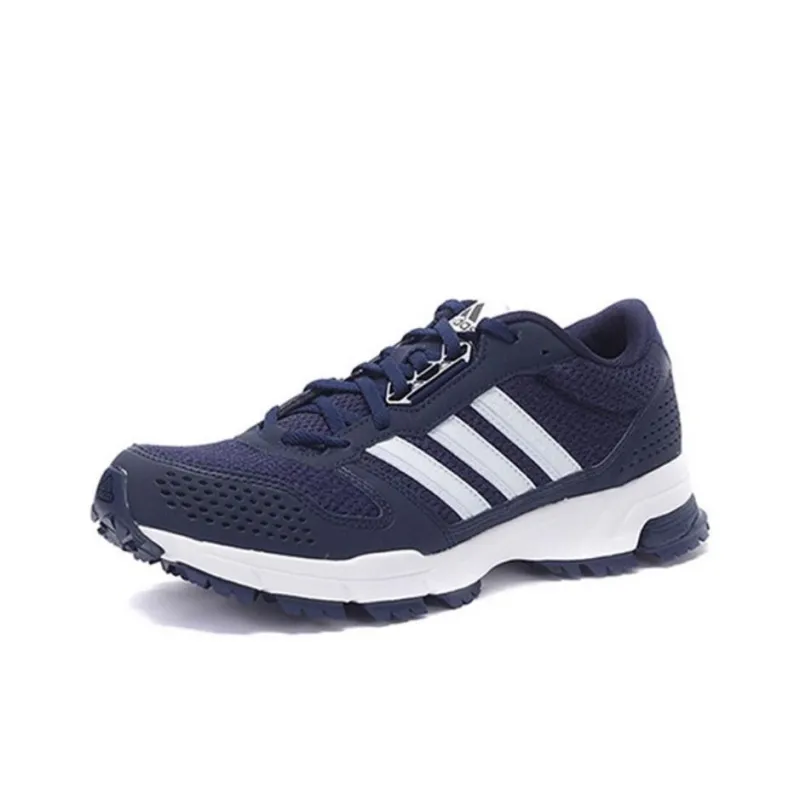 Adidas Marathon 10 Anti Slip Wear Resistant Low Top Running Shoes Men's Navy-1