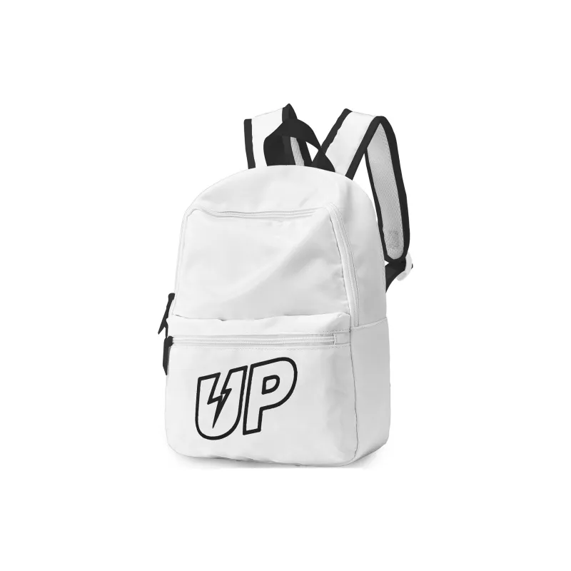 TURN UP Polyester Students Backpack Regular Unisex White-1