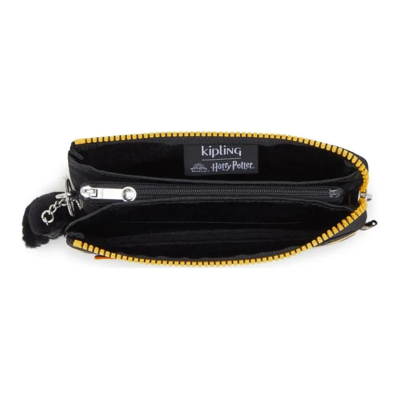 Kipling Nylon Wallet Large Size Unisex Black Yellow-3