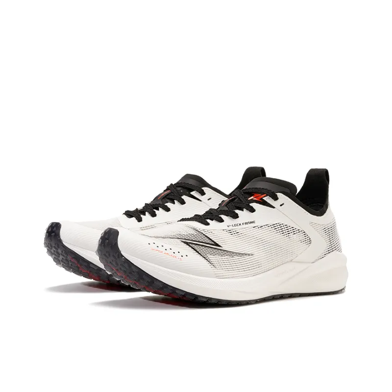 VICTORY LIGHT Cushioned Slip Resistant Abrasion Resistant Low Top Full Length Carbon Plate Running Shoes Unisex White-2