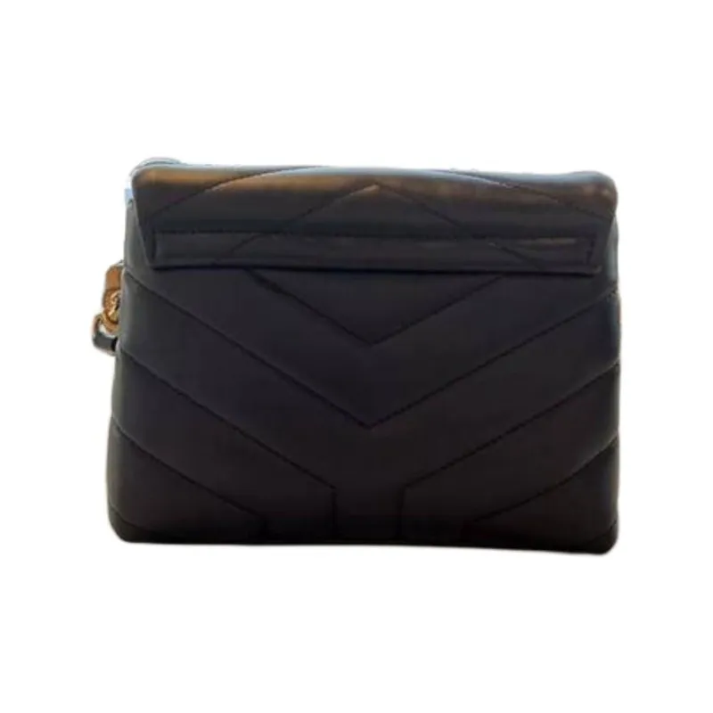 SAINT LAURENT Quilting Calfskin Crossbody Bag Women's Marine Blue-3