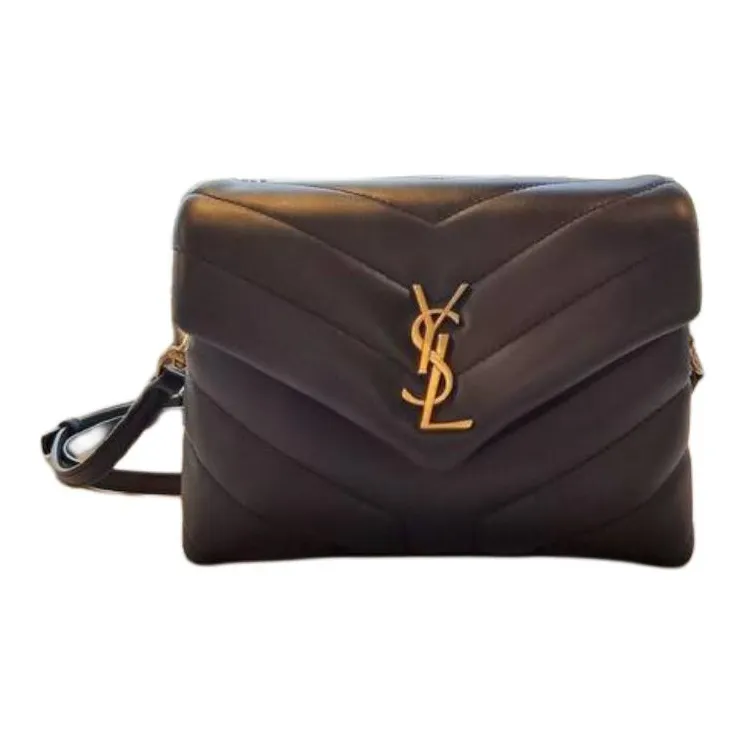 SAINT LAURENT Quilting Calfskin Crossbody Bag Women's Marine Blue-2