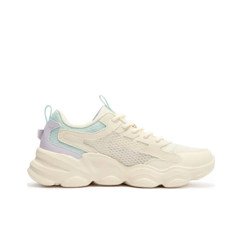 361° Anti Slip Wear Resistant Low Top Casual Running Shoes Women's White Blue-1