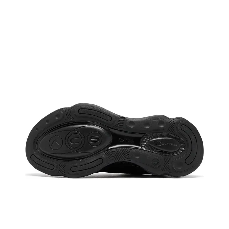 QIAODAN Cushioned Slip Resistant Low Top Casual Running Shoes Men's Black Silver-5