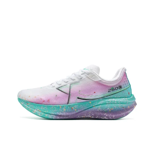 XTEP 260x Running Shoes Women's Low-Top Classic White/Light Pink/Aurora Green