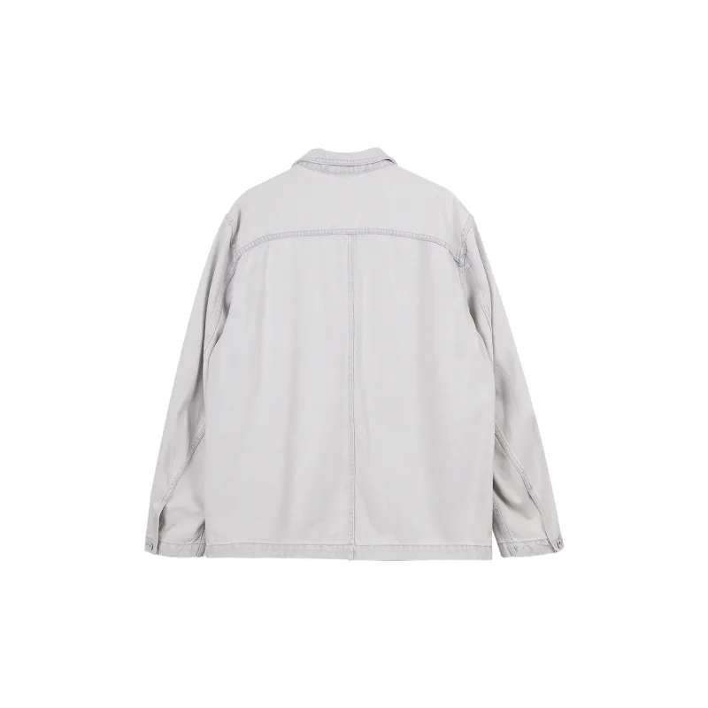 SIMPLE PROJECT Jacket Unisex Gray White-1