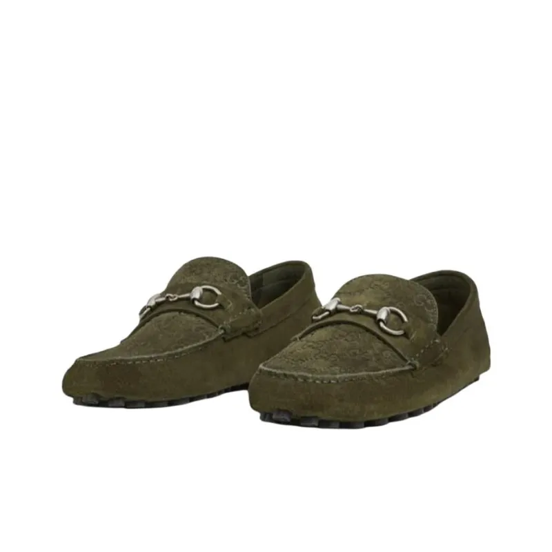 GUCCI Horsebit Loafers Men's Green-3