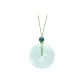 Jadeite Peaceful Buckle Necklace (Green Cord)