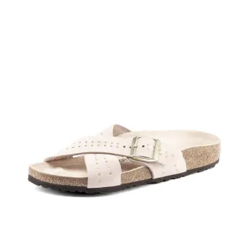 Birkenstock Abrasion-Resistant Slide Slippers Unisex Ecru Regular