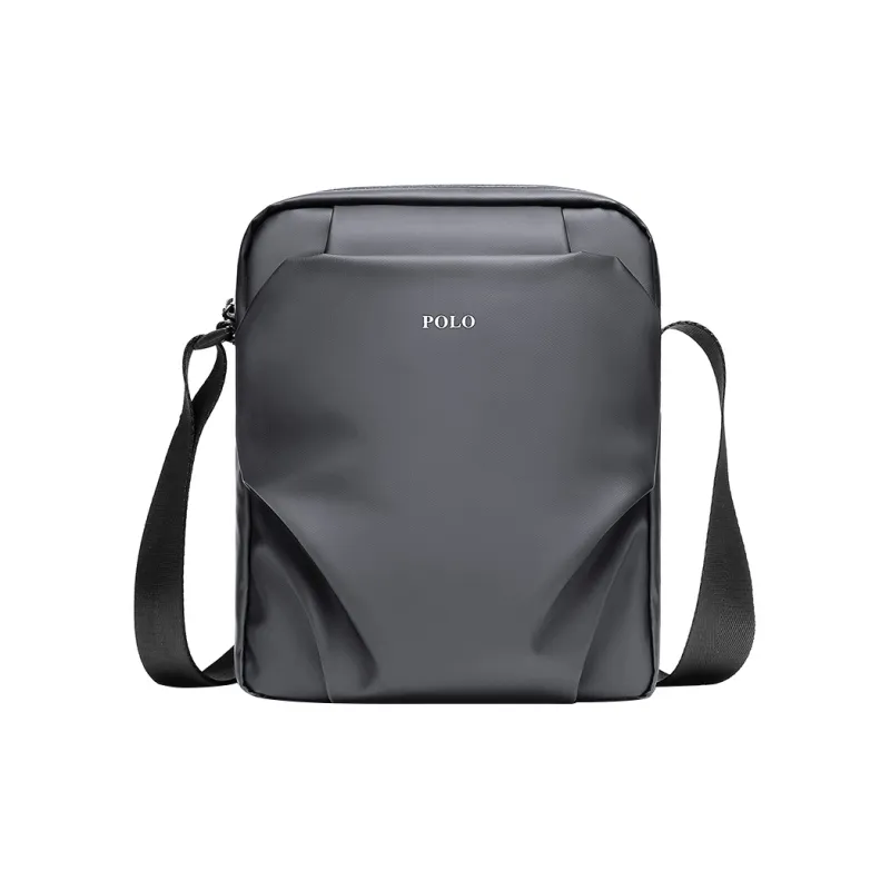 POLO Nylon Men's Shoulder Bag Medium Size Men's Black/Gray-27