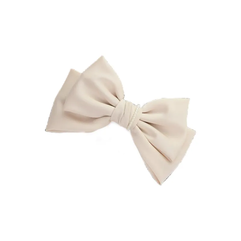 Left Europe Fabric Pearls Hair Clips Women's-5