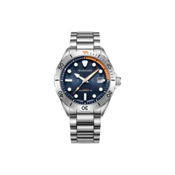 ROSSINI Mechanical Movement Stainless Steel Strap Watch Men's Watches Blue Dial