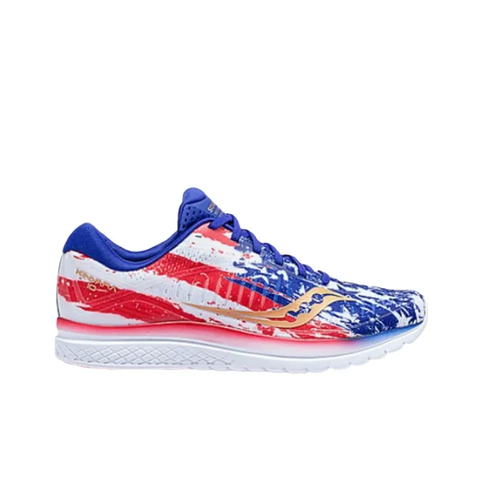 Saucony Kinvara 10 Slip Resistant Low Top Marathon Running Shoes Unisex Red Blue-1