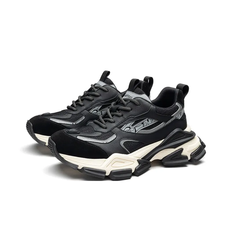 HARSON Abrasion Resistant Height Increasing Low Top Chunky Sneakers Men's-8