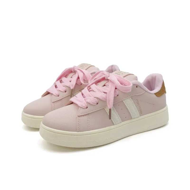 XIANGSU Anti Slip Wear Resistant Low Top Skateboard Shoes Women's Pink-3