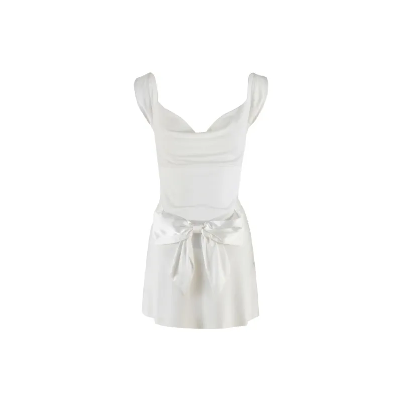 Tiger Mist ZITA MINI DRESS Slip Dress Women's White-1