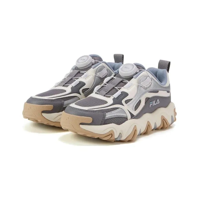 FILA KIDS Tiger Claw Low Top Kids' Running Shoes Gray Wheat Teenagers-2