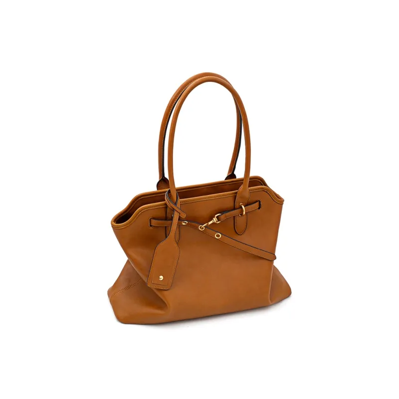 Vigno Synthetic Leather Tote Shoulder Bag Regular Women's Yellow Brown/Black/Coffee-9