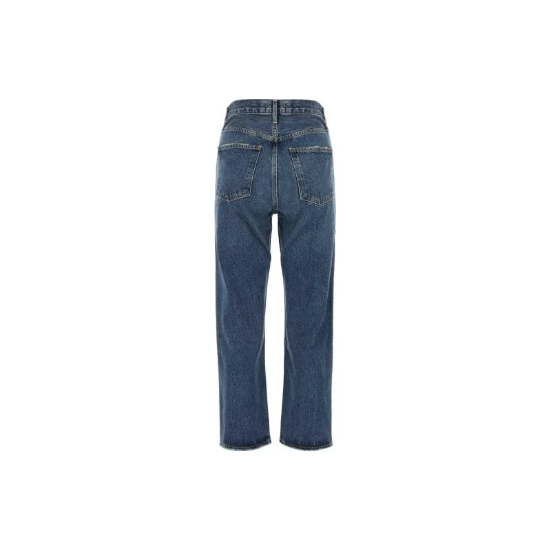 AGOLDE 90's Cropped High Waisted Straight Leg Jeans-1