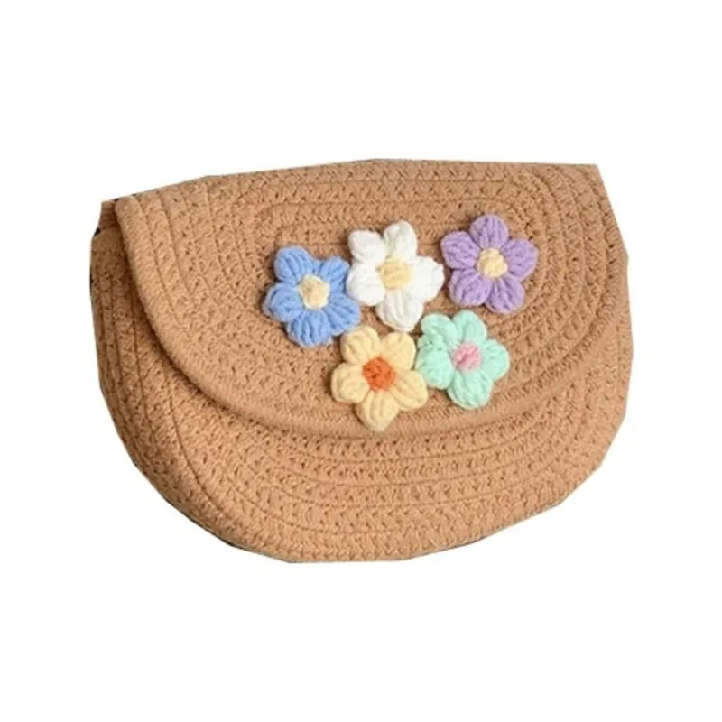 RKM Woven Shoulder Bag Crossbody Bag Medium Size Women's Ecru/Khaki-5