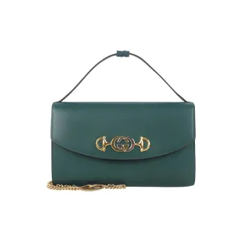 GUCCI Zumi Leather Portable Crossbody Bag Shoulder Bag Women's Green