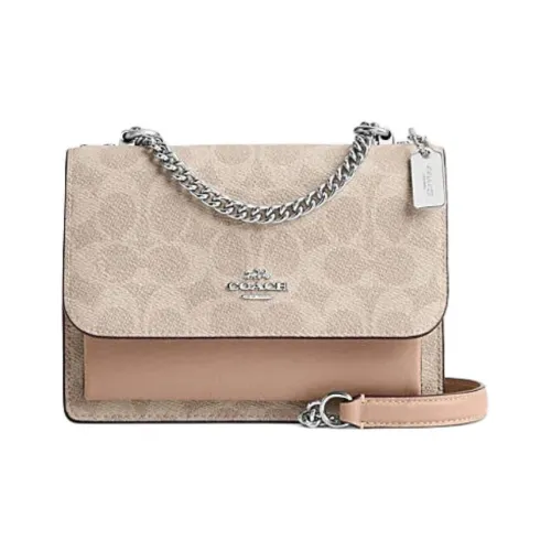 COACH Artificial Leather Cow Leather Patchwork Shoulder Bag Crossbody Bag Mini Women
s Taupe